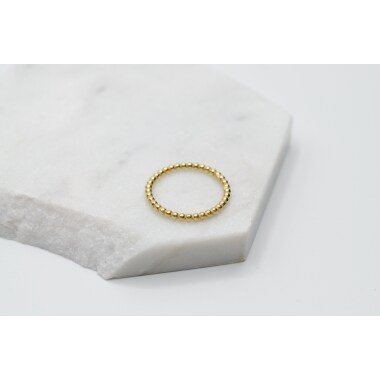 Kugelring Ring Stapelbar Stapelring Golden 925Er Silber Oder Rosé Perlenring