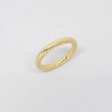 Vergoldeter Ring aus 925 Silber & Swirl Ring | Kräftiger Sanft Gedreht
