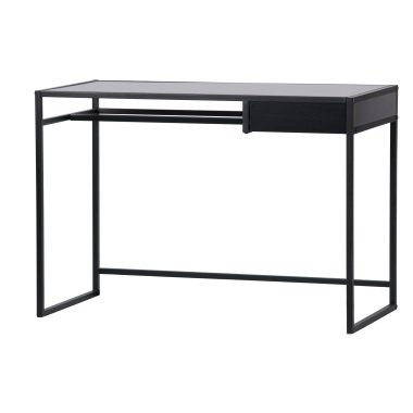 Woood   Schreibtisch Teun aus Metall, Schwarz