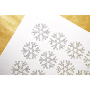 20 Glitzernde Schneeflocken-Aufkleber, Weihnachtseinladungs-Siegel