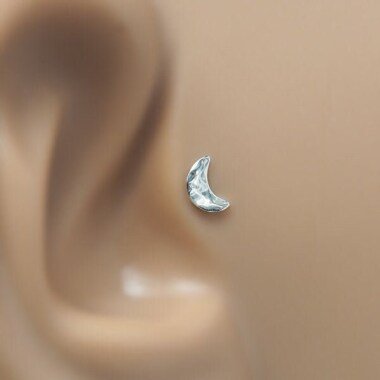 Crescent Helix Stud-Helix Earring-Helix 16 Gauge Stud-Tragus Gauge-Tragus