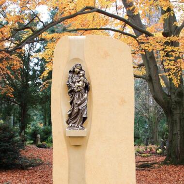 Grabsteine aus Sandstein & Klassischer Grabstein mit Bronze Maria Maria