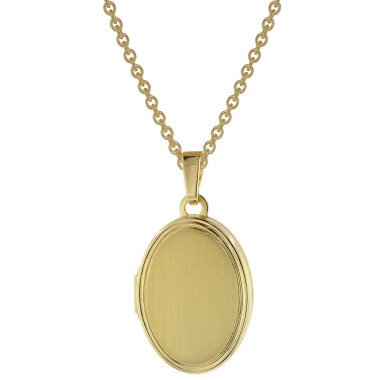 Medaillon-Kette aus 925 Silber & trendor 75745 Damen Medaillon mit Halskette Gold auf Silber 925