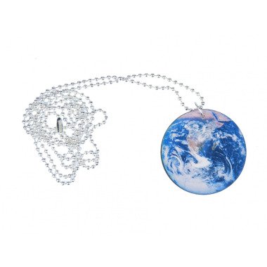 Planeten Kette Erde Halskette Miniblings 80cm Welt Sonnensystem Blauer Planet