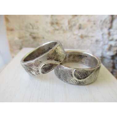 Ringe mit Gravur aus 925 Silber & Silberringe Mit Herz Gravur Geritzt Handgearbeitet