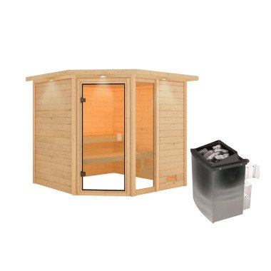 Sauna Tabea mit Kranz naturbelassen