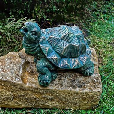 Schildkröten Wasserspeier aus Steinguss für die kunstvolle Teich Gestaltung Ka