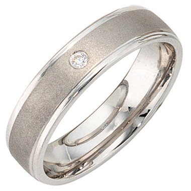 Silber-Partnerring aus Silber & SIGO Partner Ring 925 Sterling Silber rhodiniert mattiert 1