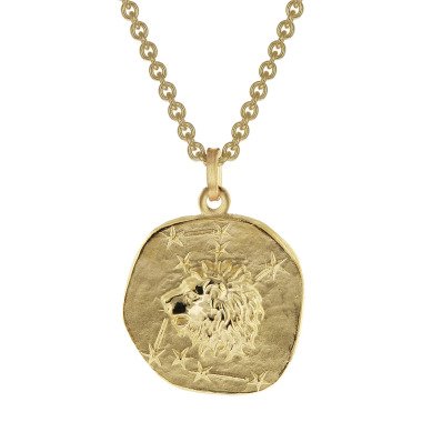 trendor 39070-08 Löwe Sternzeichen Ø 20 mm Herren-Halskette Gold auf Silber