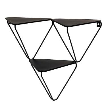 Dreieck Regale aus Metall Schwarz lackiert (2er Set)