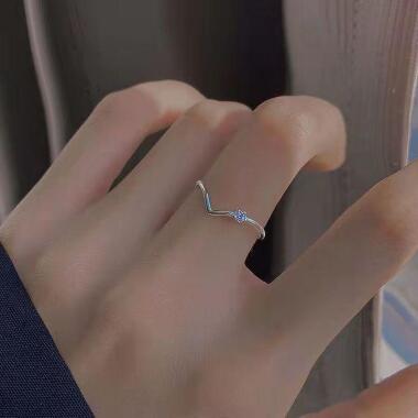 Einfache Silber Farbe Geometrische Ring Frauen