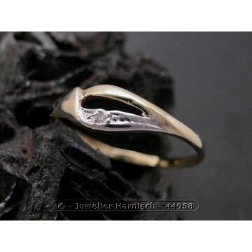 Gold Ring designorientiert Gold 585 bicolor Diamant Goldring -