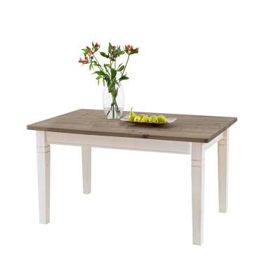 Holztisch in Weiß Grau Kiefer massiv