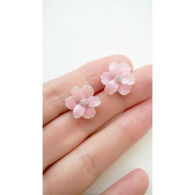 Kleine Blumen Ohrstecker, Silber Natur Ohrringe