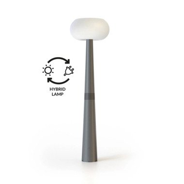 LED-Solar-Mastleuchte Pepita mit Hybridsystem Grau