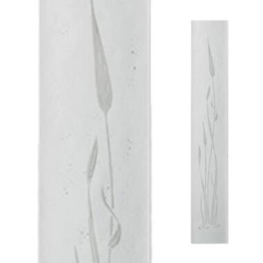 Schlichte Stele aus Glas für Grabstein in Weiß Glasstele S-76 / 17x100cm