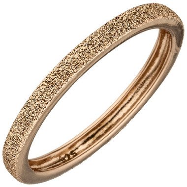SIGO Damen Ring schmal 925 Sterling Silber rotgold vergoldet mit Struktur