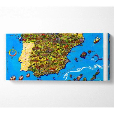 Spanische Karte Kunstdrucke auf Leinwand