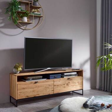 TV Möbel aus Wildeiche Massivholz & Metall