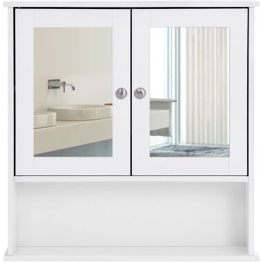 VASAGLE Spiegelschrank mit 2 Spiegeltüren und Ablage