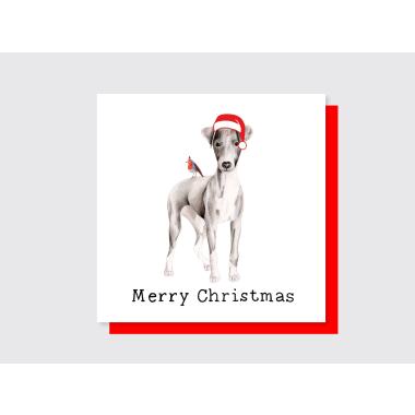 Weihnachtskarte Frohe Weihnachten Whippet Hund