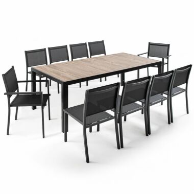 10-Sitzer-Gartentisch aus Aluminium und Keramik