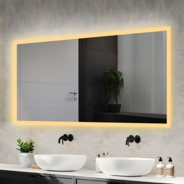 Badspiegel mit Warmweiß Beleuchtung 120x60cm
