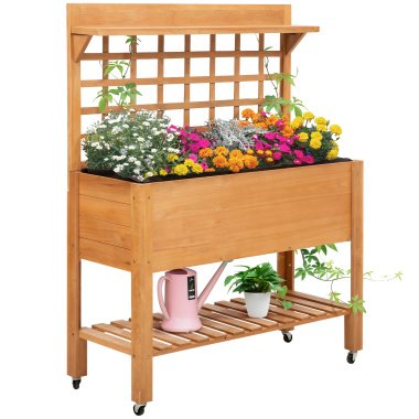 Balkon-Tomatenhäuser & Outsunny Hochbeet Pflanztisch Blumentisch Arbeitstisch