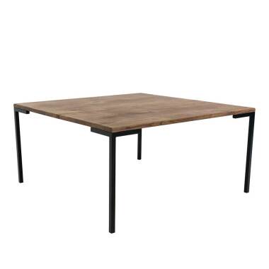 Designtisch aus Holz & Sofa Tisch aus Eiche Massivholz und Metall Skandi Design