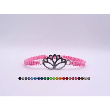 Filigranes Lotusblume Makramee Armband | Silber Lotusblüte Yoga Lotus