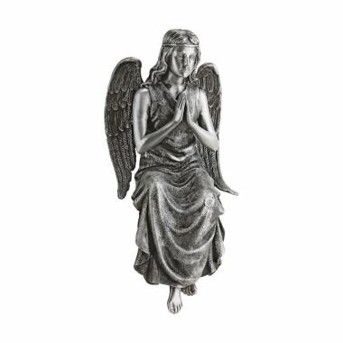 Grabfigur aus Bronze & Bronze Engel Figur zum Hinsetzen Engel Donna / Grau
