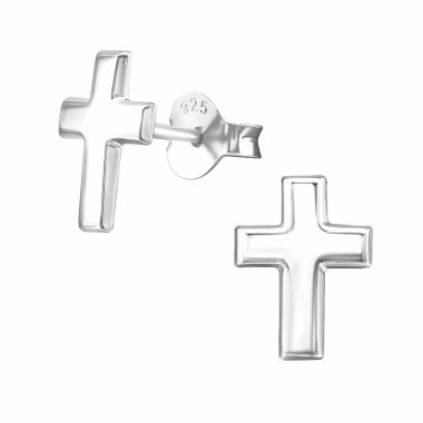 Konfirmationsschmuck aus Metall & Kreuz Ohrringe aus 925 Silber