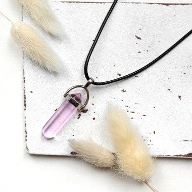 Light Pink Kette Quarz | Pendel Halsschmuck Geschenke Für Frauen Freundin