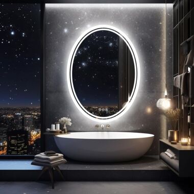 Luvodi Badspiegel mit Beleuchtung, Oval led