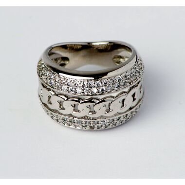 Modeschmuck Ring aus Silber & Modeschmuck Ring von Fiell aus Metall  Strass in Silber