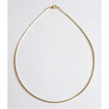 Perlenkette aus Messing & Omega-Halsreif 45 cm, 18 Karat Vergoldet, Feine