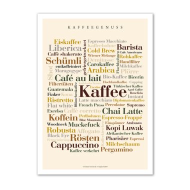 Postkarte Kaffee Wörter (DIN A6)