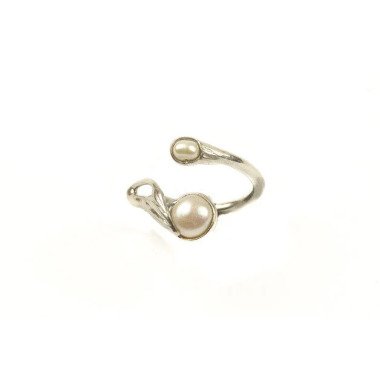 Ring, Fingerring Aus Silber Mit Süßwasserperlen, Handgearbeitet, 515S