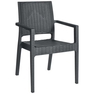 Siesta Stuhl Melrose mit Armlehne; 57x59x88 cm (BxTxH); anthrazit; 2 Stück / Pac