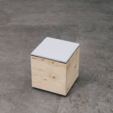 Sitzhocker Cube mit Sitzpolster, natur