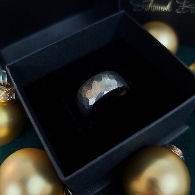 Bandring Oval Aus Silber 10 Mm Mit Struktur | Strukturring Weihnachtsgeschenk