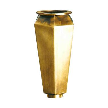 Edle Grab Vase aus Metall mit Einsatz Handarbeit Lewian / Schmiedebronze