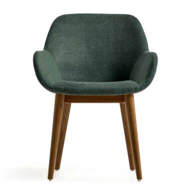 Esstisch Stühle in Dunkelgrün Gestell aus Massivholz (4er Set)