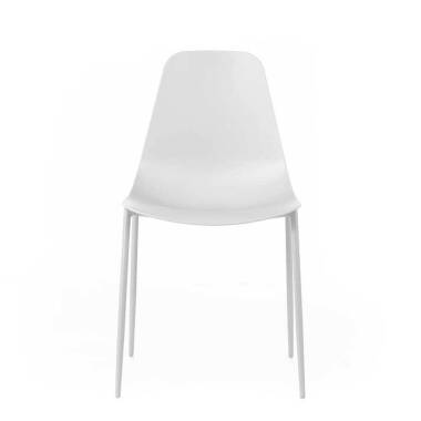 Esstisch Stühle in Weiß Kunststoff & Metall (4er Set)