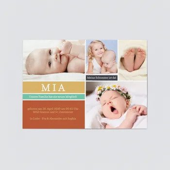 Geburtsanzeigen Geschwister Baby Karten (5