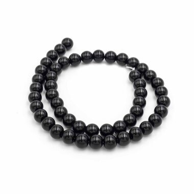 glänzende Perlen aus Onyx in schwarz 8mm