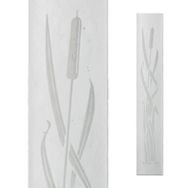 Glasschmuck Einsatz für Grabdenkmal in Weiß Glasstele S-77 / 10x60cm