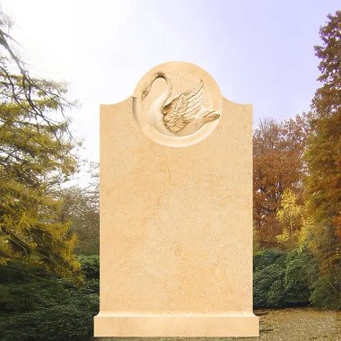 Grabstein aus Sandstein & Grabmal mit Schwanenrelief