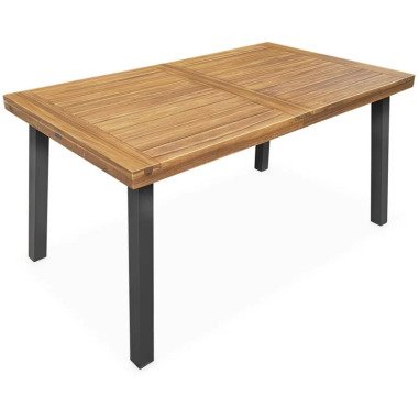 Innen-/Außentisch aus Holz und Metall 6 Plätze