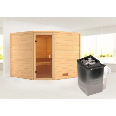 Karibu Sauna »Leona mit bronzierter Tür Ofen
